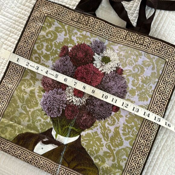 Blue Q Giant Shopper Tote Retired Discontinued Plant Head Unusual Recycled - Picture 7 of 14